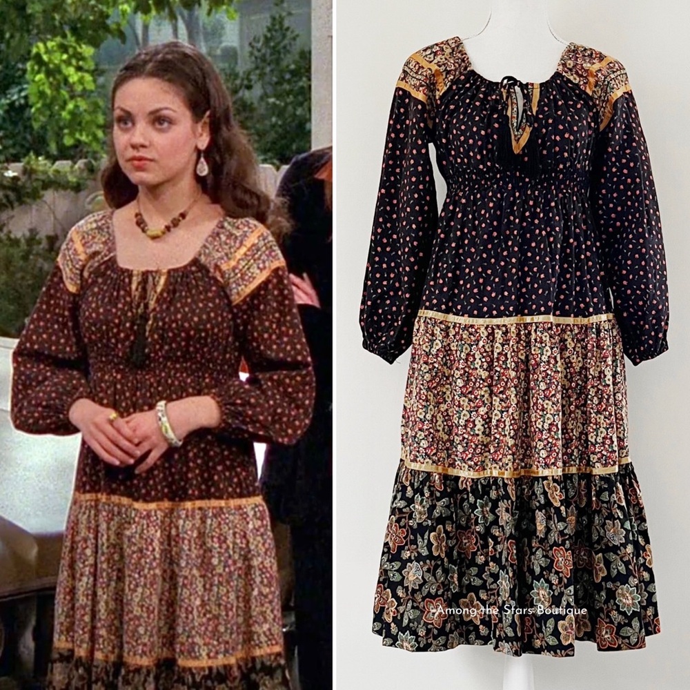Extremely Rare 70s Vintage Floral Prairie Maxi Dress ASO Jackie in That 70s Show